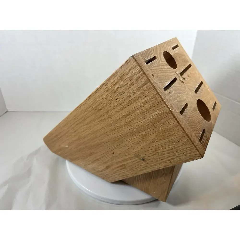 Cutco Wooden Knife Block (6-Slot + 2 Hone/Shear Holes)